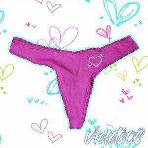 [XS] Vintage La Senza Purple Ruffle V-String Thong Panty